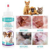 30g Dog Ear Cleaning Powder Painless Itchiness Hair Removal Daily Health Grooming Cleaning Dog Ear Washing Powder