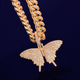 Butterfly Pendant Gold Color Plated Necklace