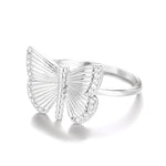 Exquisite Shining Crystal Butterfly Ring