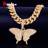 Butterfly Pendant Gold Color Plated Necklace