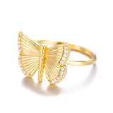 Exquisite Shining Crystal Butterfly Ring