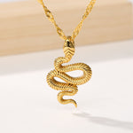 Snake Cobra Pendant Water Ripple Chain For Women Men