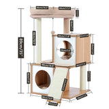 Domestic Delivery Wooden Modern Cat Tower