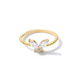 Exquisite Shining Crystal Butterfly Ring