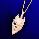 Skull Men's Pendant Cubic Zircon Gold Color Plated