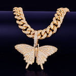 Butterfly Pendant Gold Color Plated Necklace