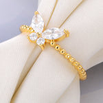 Exquisite Shining Crystal Butterfly Ring