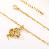 Snake Cobra Pendant Water Ripple Chain For Women Men