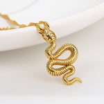 Snake Cobra Pendant Water Ripple Chain For Women Men