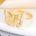 Exquisite Shining Crystal Butterfly Ring