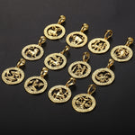 12 Horoscope Zodiac Sign Gold Color Pendant Necklace