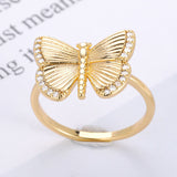 Exquisite Shining Crystal Butterfly Ring