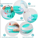 Pet Bath Brush 2-in-1 Pet SPA Massage Comb Soft Silicone