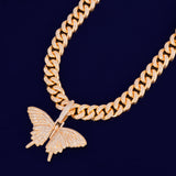 Butterfly Pendant Gold Color Plated Necklace