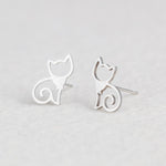 Stainless Steel Animal Heart Leaf Cat Flower Star Stud Earrings f