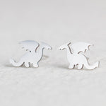 Stainless Steel Animal Heart Leaf Cat Flower Star Stud Earrings f