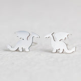 Stainless Steel Animal Heart Leaf Cat Flower Star Stud Earrings f