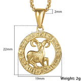 12 Horoscope Zodiac Sign Gold Color Pendant Necklace