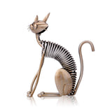 Tooarts Metal Figurine Iron Art Decoration Cat Shape