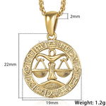 12 Horoscope Zodiac Sign Gold Color Pendant Necklace