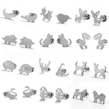 Multiple Minimalist Stud Earrings for Women Female Stainless Steel Animals Cute Earrings Carnations Jewlery Accessories