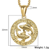 12 Horoscope Zodiac Sign Gold Color Pendant Necklace