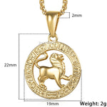 12 Horoscope Zodiac Sign Gold Color Pendant Necklace