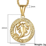 12 Horoscope Zodiac Sign Gold Color Pendant Necklace