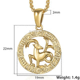 12 Horoscope Zodiac Sign Gold Color Pendant Necklace