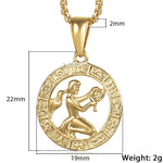 12 Horoscope Zodiac Sign Gold Color Pendant Necklace