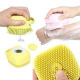 Pet Bath Brush 2-in-1 Pet SPA Massage Comb Soft Silicone