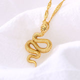 Snake Cobra Pendant Water Ripple Chain For Women Men