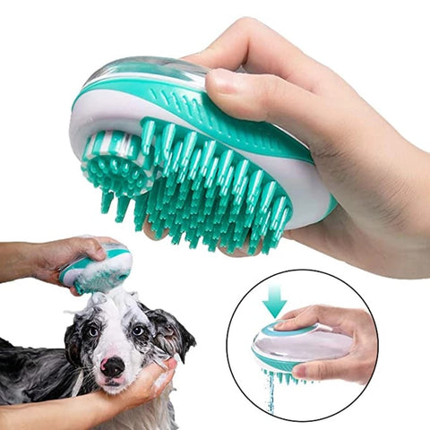 Pet Bath Brush 2-in-1 Pet SPA Massage Comb Soft Silicone