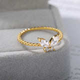 Exquisite Shining Crystal Butterfly Ring