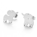 Multiple Minimalist Stud Earrings for Women Female Stainless Steel Animals Cute Earrings Carnations Jewlery Accessories