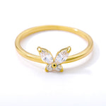 Exquisite Shining Crystal Butterfly Ring