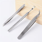 3 Piece Stainless Steel Tick Tweezers