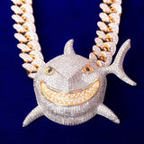 Shark Pendant  Necklace Gold Color Plated