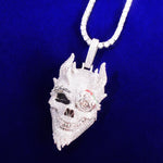 Skull Men's Pendant Cubic Zircon Gold Color Plated