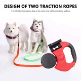 Automatic Dual Retractable Dog Leash with Light