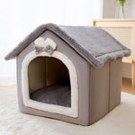 Warm Plush Pet Bed House Washable