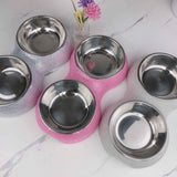 Double Pet Bowl Bling Bling Rhinestone