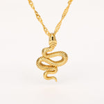 Snake Cobra Pendant Water Ripple Chain For Women Men