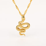 Snake Cobra Pendant Water Ripple Chain For Women Men