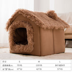 Warm Plush Pet Bed House Washable