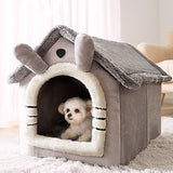 Warm Plush Pet Bed House Washable