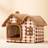 Warm Plush Pet Bed House Washable