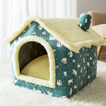 Warm Plush Pet Bed House Washable