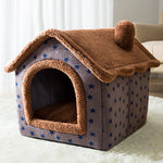 Warm Plush Pet Bed House Washable