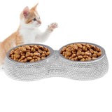 Double Pet Bowl Bling Bling Rhinestone